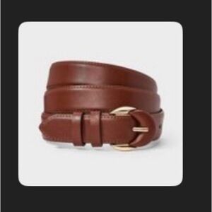 a new day Brown Leather Belt with Gold Buckle